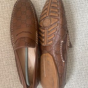 AUTHENTIC Mens brown leather Gucci loafers size 12